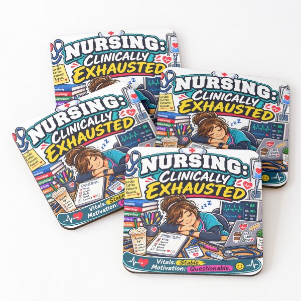 Item preview, Nursing Clinically Exhausted – Funny Nursing Student Humor designed and sold by sketchicos.