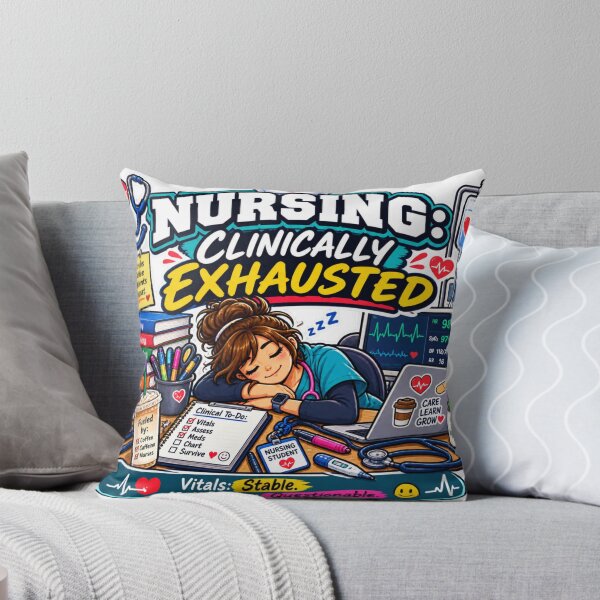 Item preview, Nursing Clinically Exhausted – Funny Nursing Student Humor designed and sold by sketchicos.