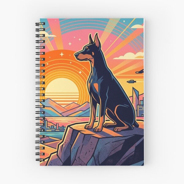 Item preview, Surreal Doberman Futuristic City Sunset Illustration designed and sold by Dogandesighn.