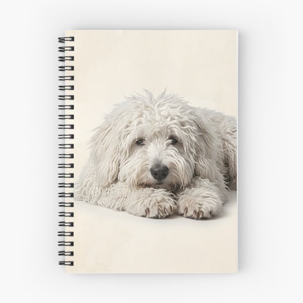 Item preview, Sleepy White Puli Dog Portrait – Lazy Hungarian Sheepdog Art – Puli Lover Gift designed and sold by QuietWallStudio.