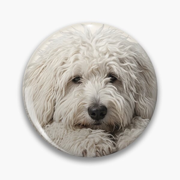 Item preview, Sleepy White Puli Dog Portrait – Lazy Hungarian Sheepdog Art – Puli Lover Gift designed and sold by QuietWallStudio.