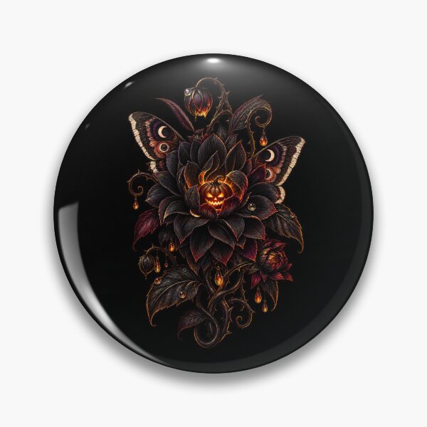 Item preview, Gothic Botanical Pumpkin Halloween Art designed and sold by FreshPixelArt.