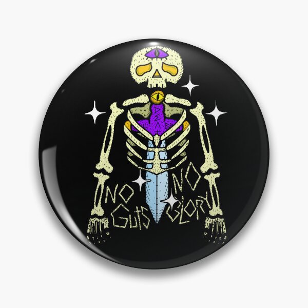 Item preview, No Guts No Glory Skeleton Sword | Double Sided Retro Graphic Tee designed and sold by kuwagatamushi.