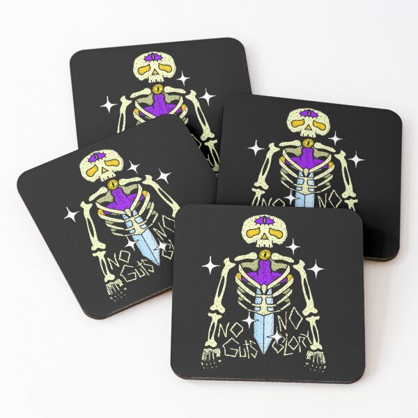 Item preview, No Guts No Glory Skeleton Sword | Double Sided Retro Graphic Tee designed and sold by kuwagatamushi.