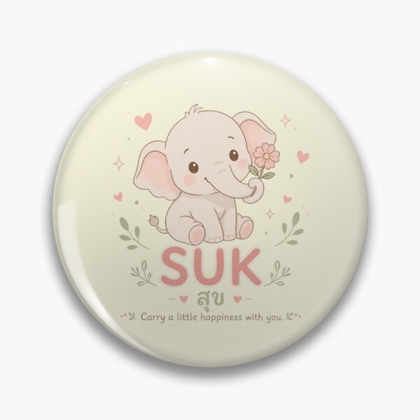 Item preview, Suk | Carry Happiness Everywhere – Cute Thai Elephant | Soft Thailand™ designed and sold by CosmicQuietStudio.
