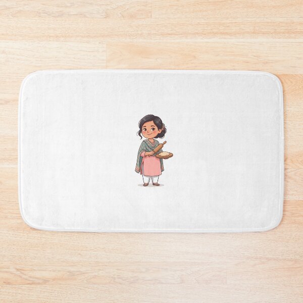 Item preview, Cute Mom Making Roti - Cute Desi Cooking Vector Illustration designed and sold by KaleeDesigns.