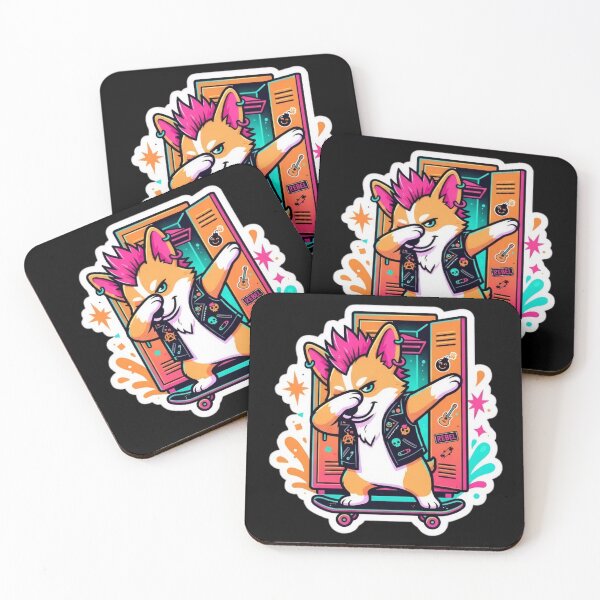 Item preview, Punk Rock Corgi Dabbing Skater School Art designed and sold by DailySparks.
