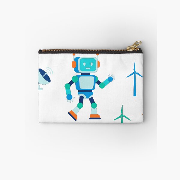 Item preview, Cute Robot with Green Energy and Technology Elements Sticker Pack designed and sold by ElenMart.