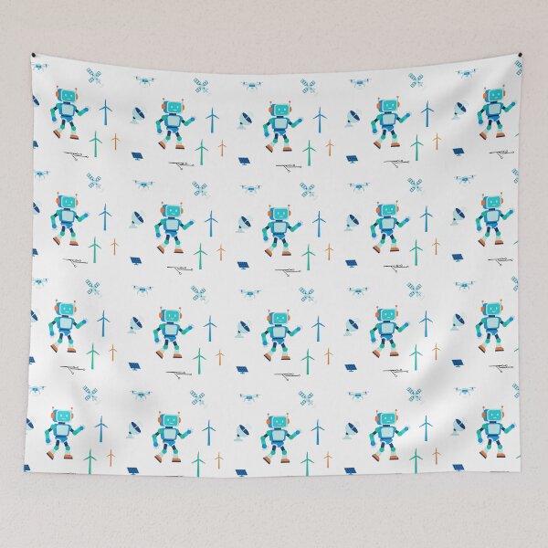 Item preview, Cute Robot with Green Energy and Technology Elements Sticker Pack designed and sold by ElenMart.