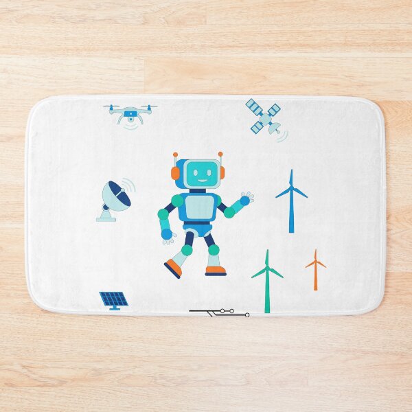 Item preview, Cute Robot with Green Energy and Technology Elements Sticker Pack designed and sold by ElenMart.
