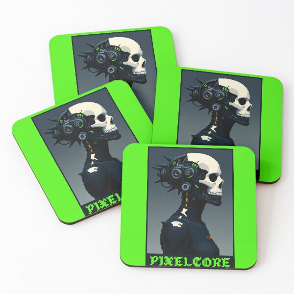 Item preview, Cyberpunk Android Cyborg Skull Robot Pixel Art {PIXELCORE} designed and sold by PIXELCORE-TEE.