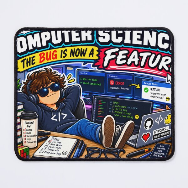 Item preview, Computer Science The Bug Is Now a Feature – Funny Programmer Humor designed and sold by sketchicos.