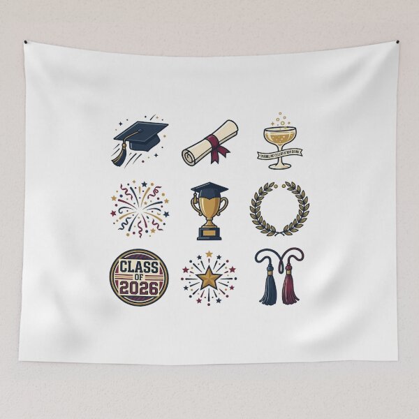 Item preview, Class of 2026 Graduation Celebration Trophy Diploma Sticker Pack designed and sold by mood-draftsman.