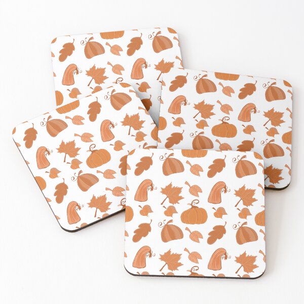 Item preview, Seamless autumn pumpkin and fall leaves pattern designed and sold by TaniaArtDesign.