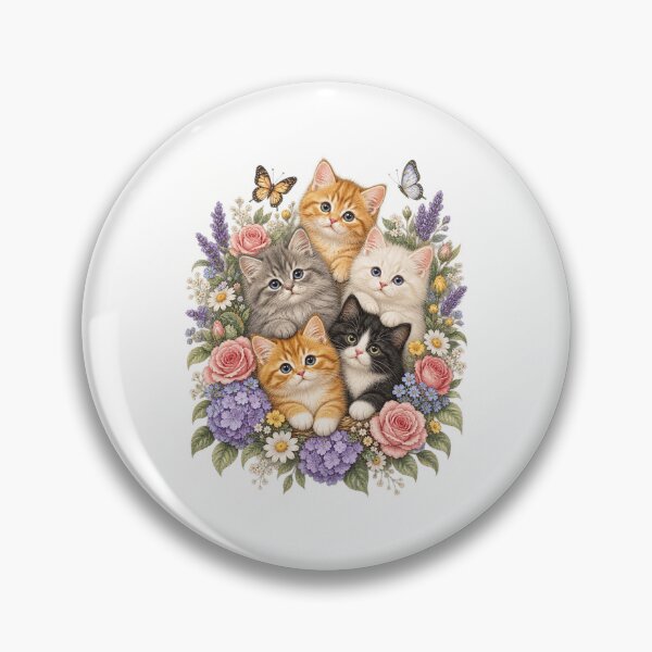 Item preview, Retro Cats Floral Butterfly designed and sold by Steele-Art.