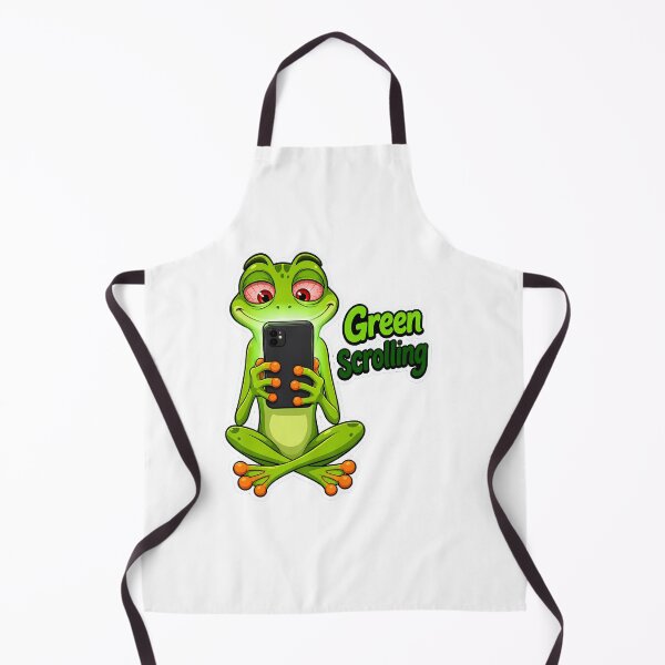 Item preview, Green Scrolling Frog – Tired Cartoon Phone Frog designed and sold by Halbeskilo.