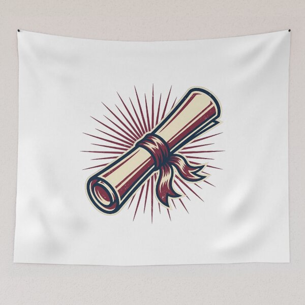 Item preview, Vintage Diploma Scroll Sunburst Graduate Academic Ribbon Aesthetic designed and sold by mood-draftsman.
