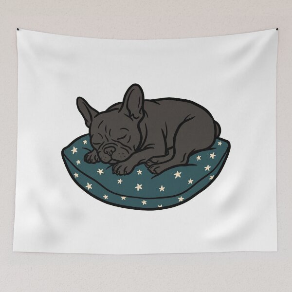 Item preview, Sleeping French Bulldog On Cushion designed and sold by Bad-Decisions-Designs.