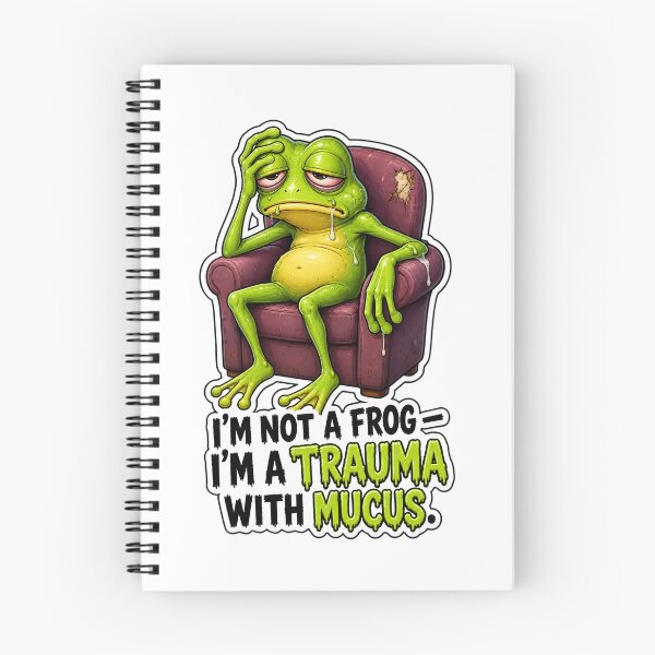 Item preview, Trauma Frog – Tired Cartoon Frog in Armchair designed and sold by Halbeskilo.