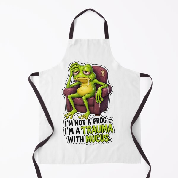 Item preview, Trauma Frog – Tired Cartoon Frog in Armchair designed and sold by Halbeskilo.
