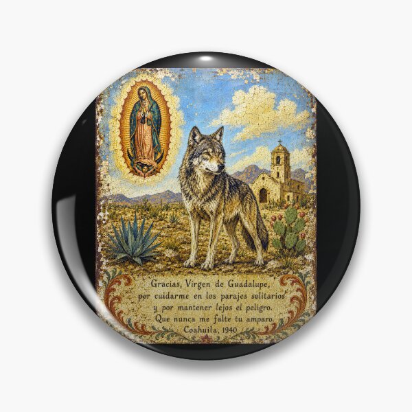 Item preview, Desert Wolf Mexican Ex-Voto Folk Art designed and sold by newnomads-art.