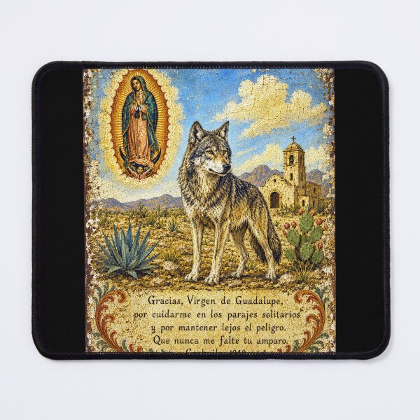Item preview, Desert Wolf Mexican Ex-Voto Folk Art designed and sold by newnomads-art.