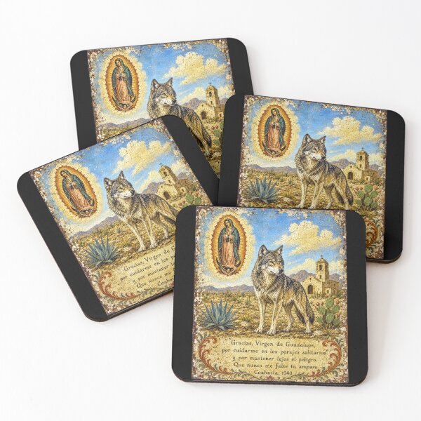 Item preview, Desert Wolf Mexican Ex-Voto Folk Art designed and sold by newnomads-art.