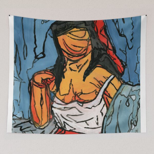 Item preview, Expressionist Raw Female Portrait Art by Dwaalhaas designed and sold by Dwaalhaas.com.