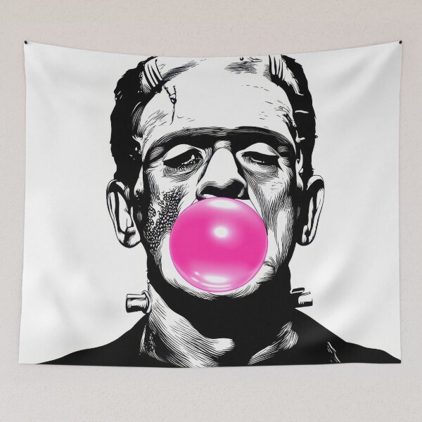 Item preview, Frankenstein blowing a pink bubble designed and sold by anytka.