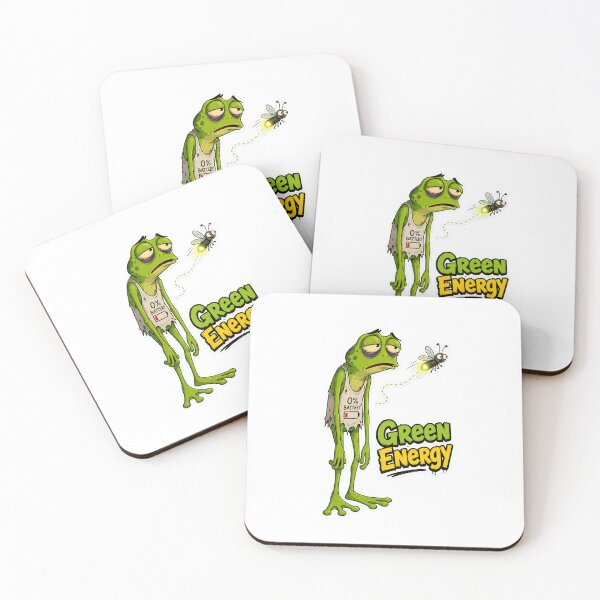 Item preview, Green Energy Frog – 0% Battery Cartoon designed and sold by Halbeskilo.