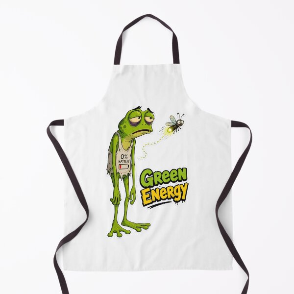 Artikelvorschau, Green Energy Frog – 0% Battery Cartoon entworfen und verkauft von Halbeskilo.