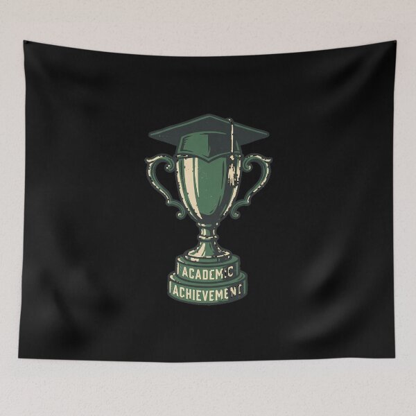 Item preview, Academic Achievement Champion Trophy Mortarboard Vintage Aesthetic designed and sold by mood-draftsman.