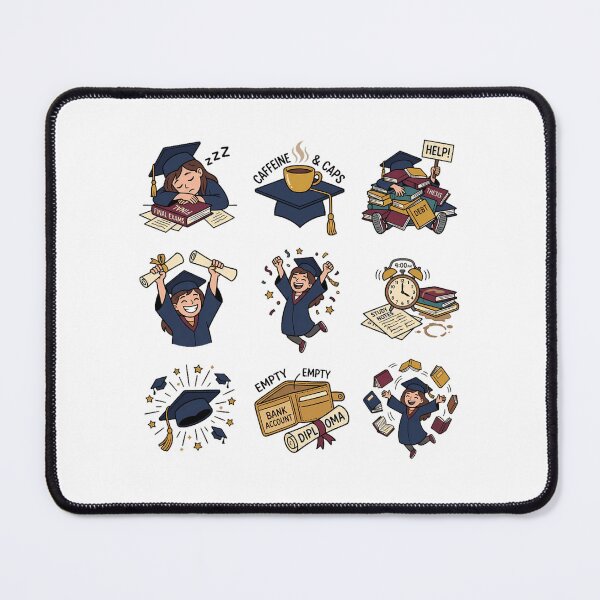 Item preview, Funny Graduate Student Struggle Coffee Diploma Sticker Pack designed and sold by mood-draftsman.