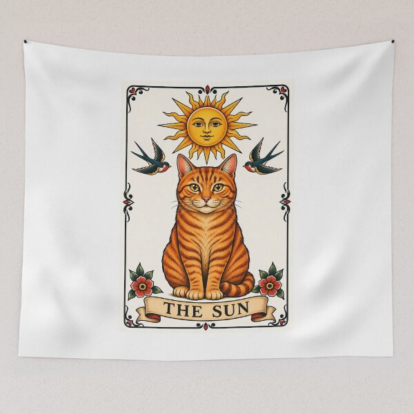 Item preview, The Sun Tarot Cat Ginger Tabby designed and sold by Old's Cool Cat Studio.