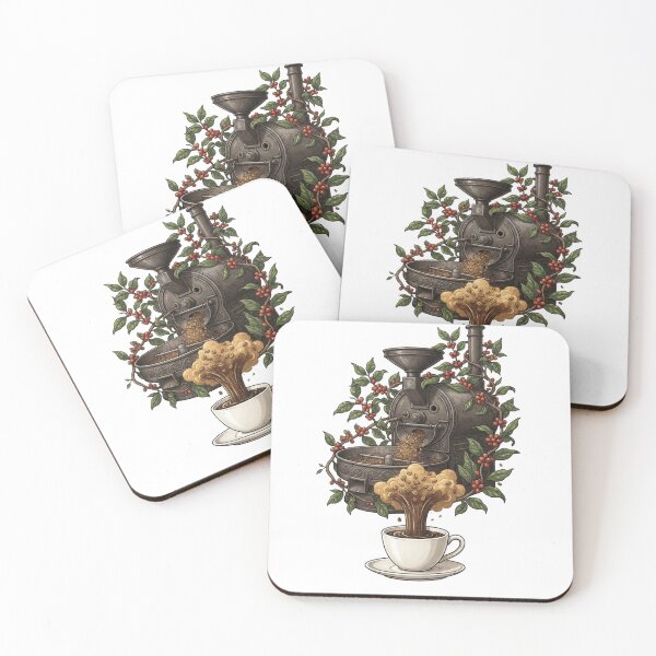 Item preview, Vintage Coffee Roaster and Cup Steampunk Botanical Art designed and sold by sanorastyle.