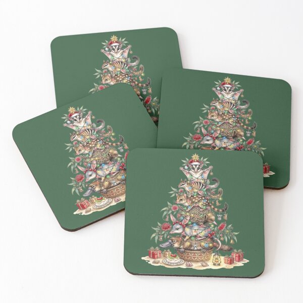Item preview, Australian Animals Christmas Tree – Pine Green Aussie Bush Holiday Art designed and sold by Wennebabs.