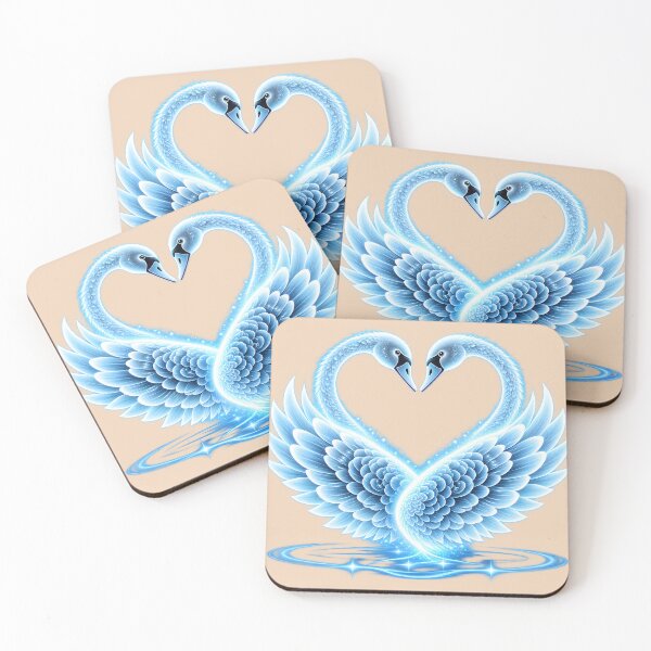 Item preview, Ethereal Blue Swans in Love designed and sold by MagicCrystal.