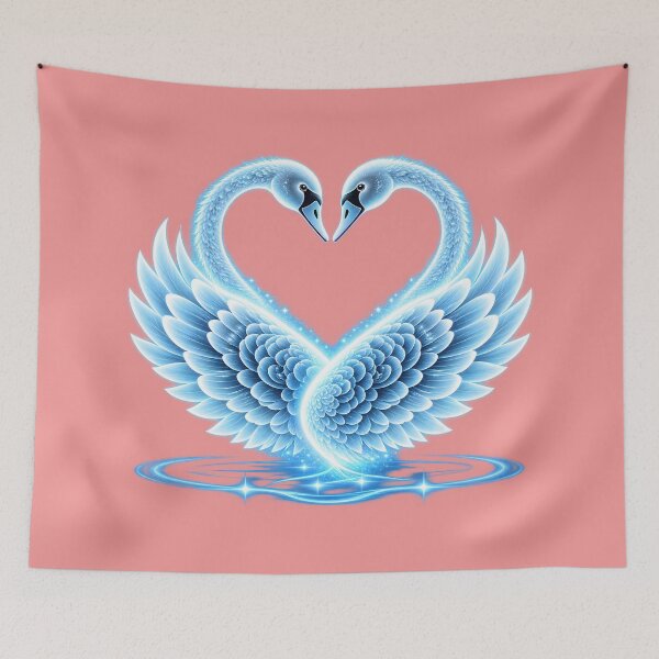 Item preview, Ethereal Blue Swans in Love designed and sold by MagicCrystal.