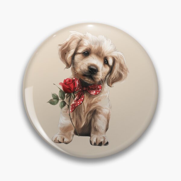 Item preview, Golden Retriever Puppy with Red Rose designed and sold by Erika Kaisersot.