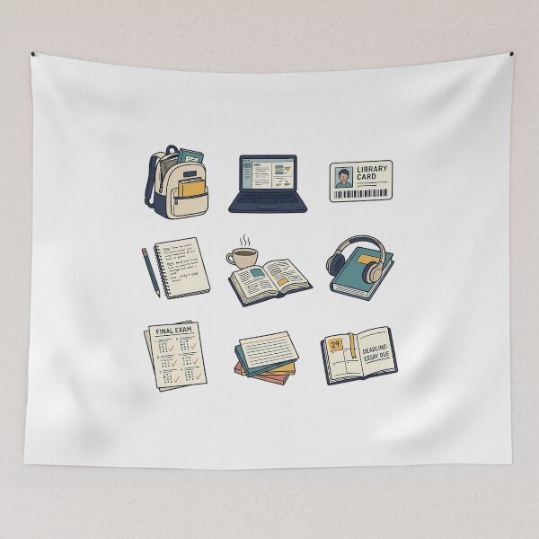 Item preview, Student Study Essentials Laptop Backpack Finals Sticker Pack designed and sold by mood-draftsman.
