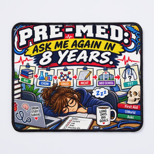 Item preview, Pre-Med Ask Me Again in 8 Years – Funny Future Doctor Humor designed and sold by sketchicos.