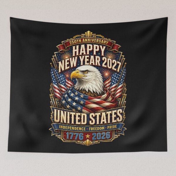 Item preview, HAPPY NEW YEAR 2027 - UNITED STATES - Independence - Freedom - Pride designed and sold by DBM Photo Art 1.