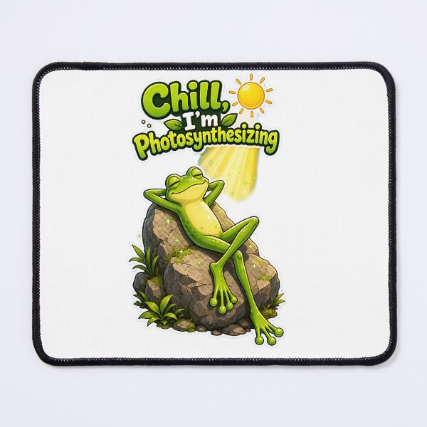 Item preview, Chill I’m Photosynthesizing – Relaxed Frog Cartoon designed and sold by Halbeskilo.