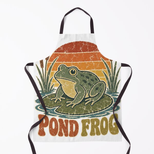 Item preview, Frog on the Lily Pad Pond Sun Faded Retro Art designed and sold by VisualArtsOasis.