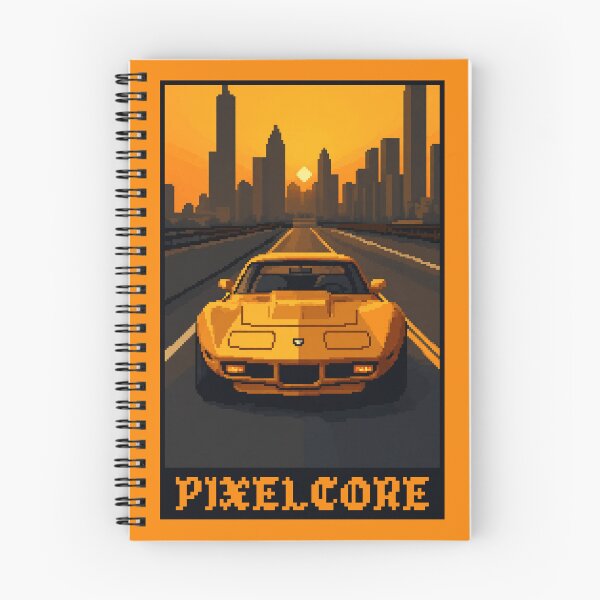 Item preview, Corvette Muscle Car driving in Sunset Pixel Art {PIXELCORE} designed and sold by PIXELCORE-TEE.