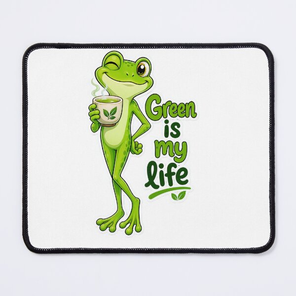 Artikelvorschau, Green Is My Life – Happy Frog Cartoon entworfen und verkauft von Halbeskilo.