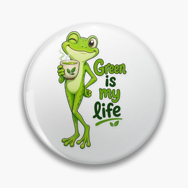 Artikelvorschau, Green Is My Life – Happy Frog Cartoon entworfen und verkauft von Halbeskilo.