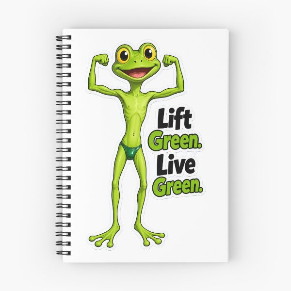 Item preview, Lift Green Live Green – Bodybuilder Frog Cartoon designed and sold by Halbeskilo.