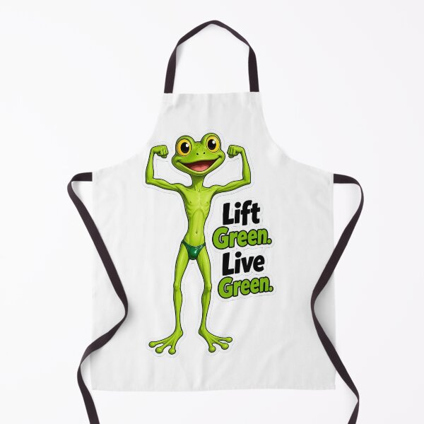 Item preview, Lift Green Live Green – Bodybuilder Frog Cartoon designed and sold by Halbeskilo.