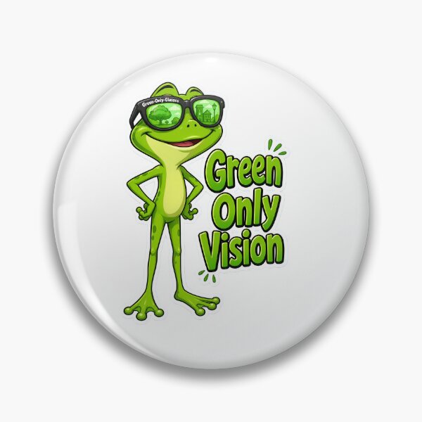 Item preview, Green Only Vision – Frog with Green‑Only Glasses designed and sold by Halbeskilo.